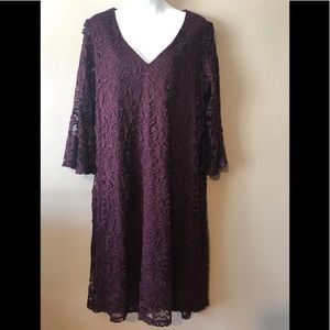 Lane Bryant burgundy lace dress size 14/16